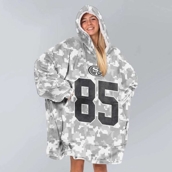 49ers Kittle 85 Unisex Blanket Hoodie 3