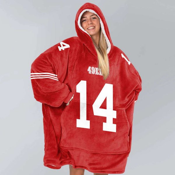 49ers Pearsall 14 Football Unisex Blanket Hoodie 3