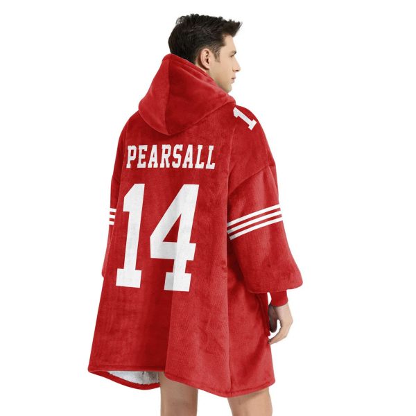 49ers Pearsall 14 Football Unisex Blanket Hoodie 4