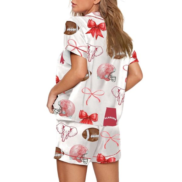 Alabama Bow Aesthetic Game Day Pajama Set 2