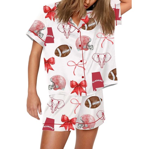 Alabama Bow Aesthetic Game Day Pajama Set