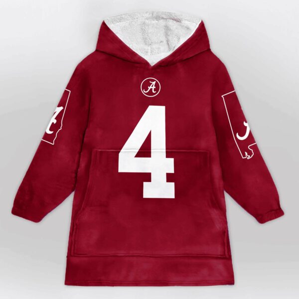 Alabama Milroe 4 Football Unisex Blanket Hoodie 1