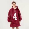 Alabama Milroe 4 Football Unisex Blanket Hoodie 2