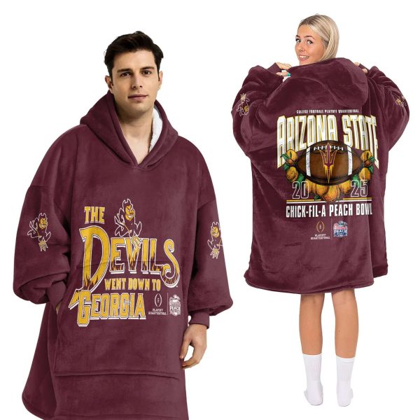 Arizona State 2025 Chick Fil A Peach Bowl Blanket Hoodie 2