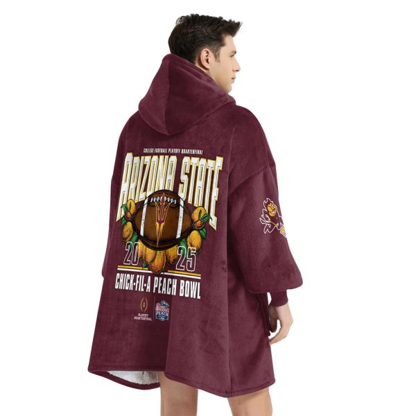 Arizona State 2025 Chick Fil A Peach Bowl Blanket Hoodie 4