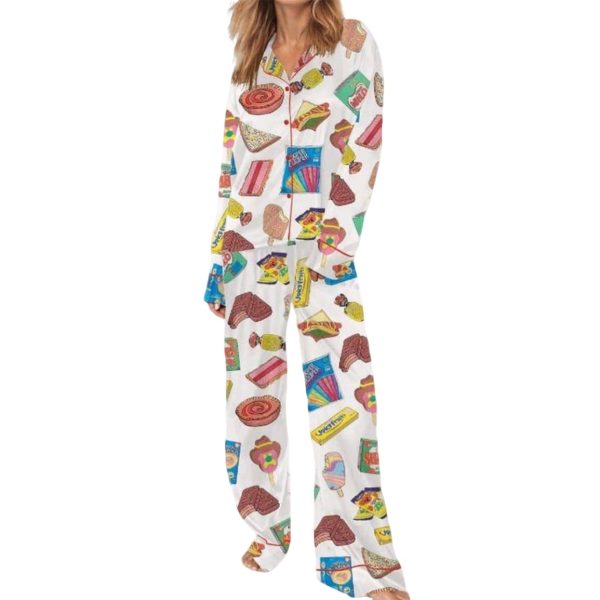 Aussie Fave Food Satin Pajama Set 1