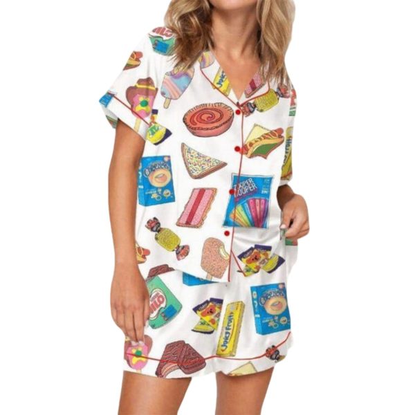 Aussie Fave Food Satin Pajama Set 4