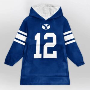 BYU Retzlaff 12 Football Unisex Blanket Hoodie 1