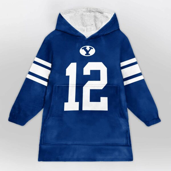 BYU Retzlaff 12 Football Unisex Blanket Hoodie 1