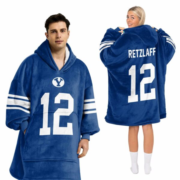 BYU Retzlaff 12 Football Unisex Blanket Hoodie