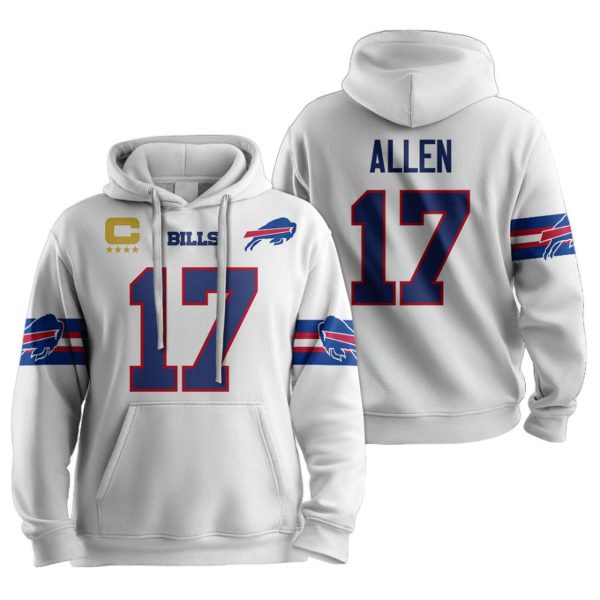 Bills Captain 17 Allen Football Unisex Hoodie 1