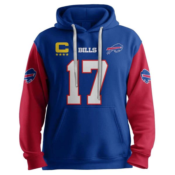 Bills Captain Allen 17 Football Hoodie 2