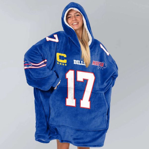 Bills Captain Allen 17 Football Unisex Blanket Hoodie 3