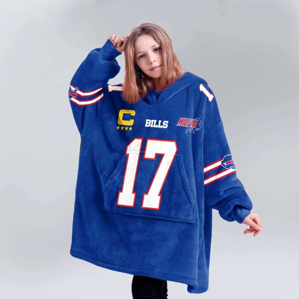 Bills Captain Allen 17 Football Unisex Blanket Hoodie 5