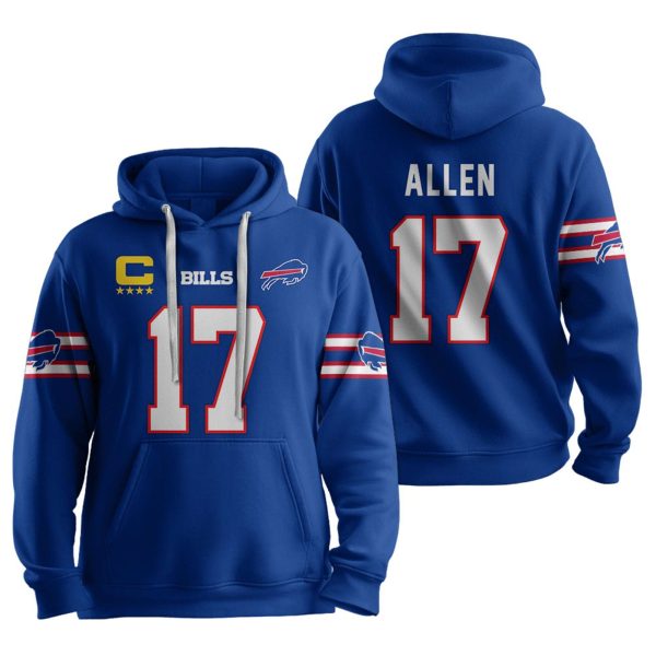 Bills Captain Allen 17 Football Unisex Hoodie 1