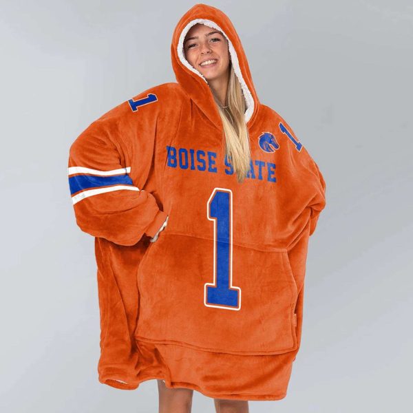 Boise State 1 Football Blanket Hoodie