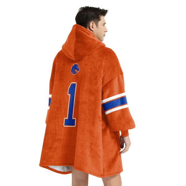 Boise State 1 Football Blanket Hoodie