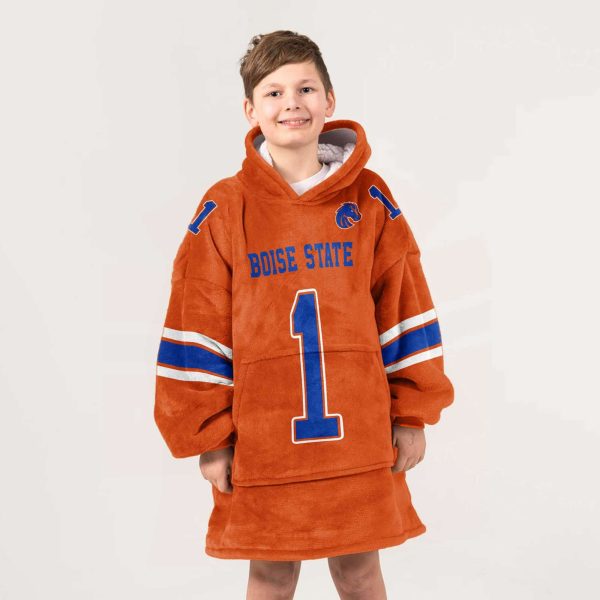 Boise State 1 Football Blanket Hoodie