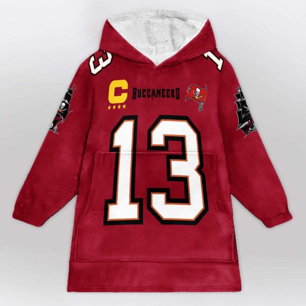 Buccaneers Captain 13 Evans Football Blanket Hoodie 1