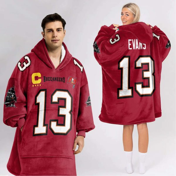 Buccaneers Captain 13 Evans Football Blanket Hoodie 2