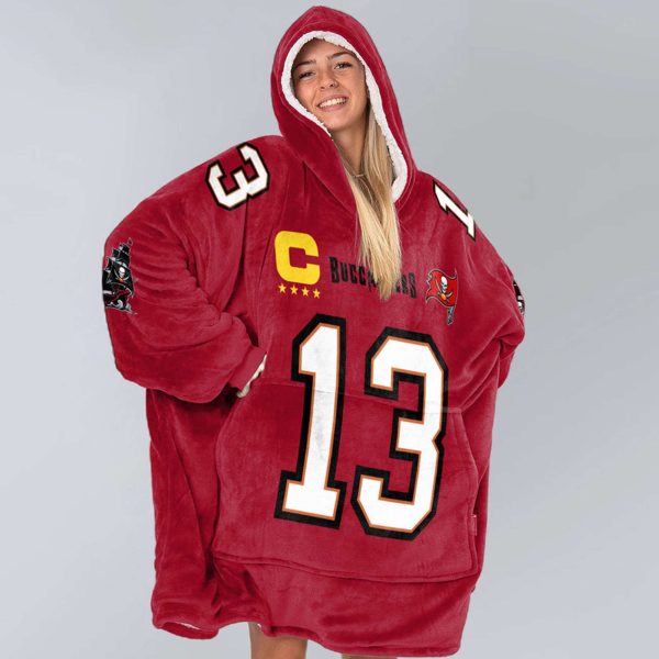 Buccaneers Captain 13 Evans Football Blanket Hoodie 3