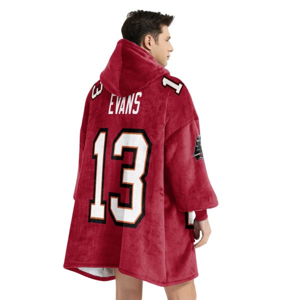 Buccaneers Captain 13 Evans Football Blanket Hoodie 4