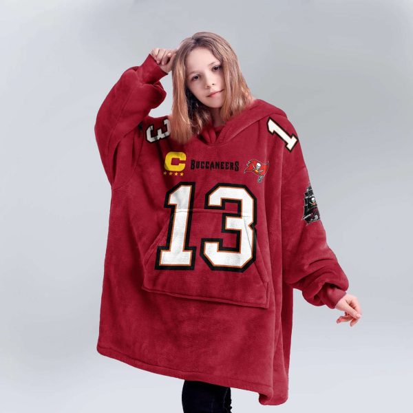 Buccaneers Captain 13 Evans Football Blanket Hoodie 5