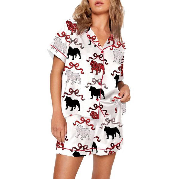 Bulldog Coquette Bow Pajama Set 1