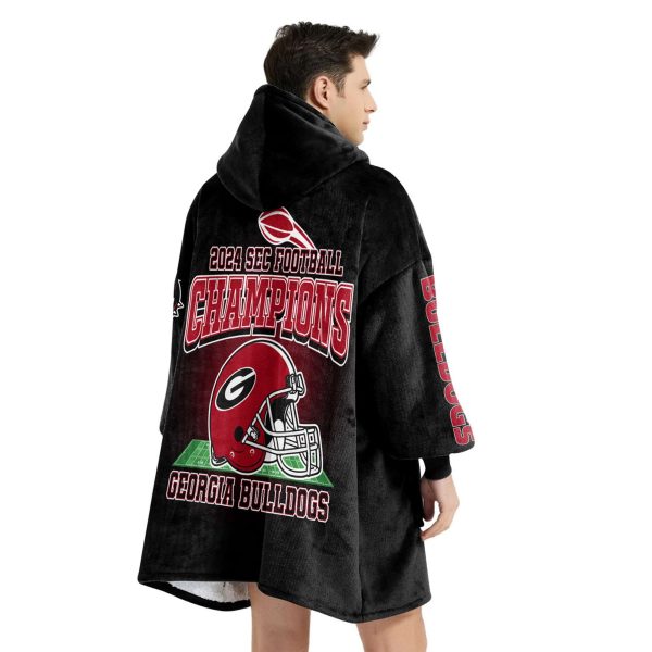 Bulldogs 2024 Sec Football Champions Football Unisex Blanket Hoodie 4