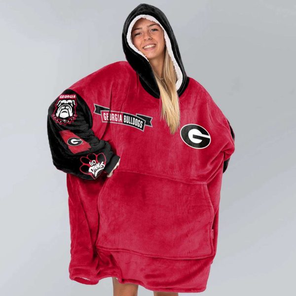 Bulldogs Football Unisex Blanket Hoodie