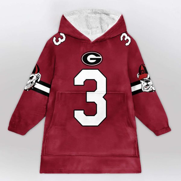 Bulldogs Frazier 3 Football Unisex Blanket Hoodie 1