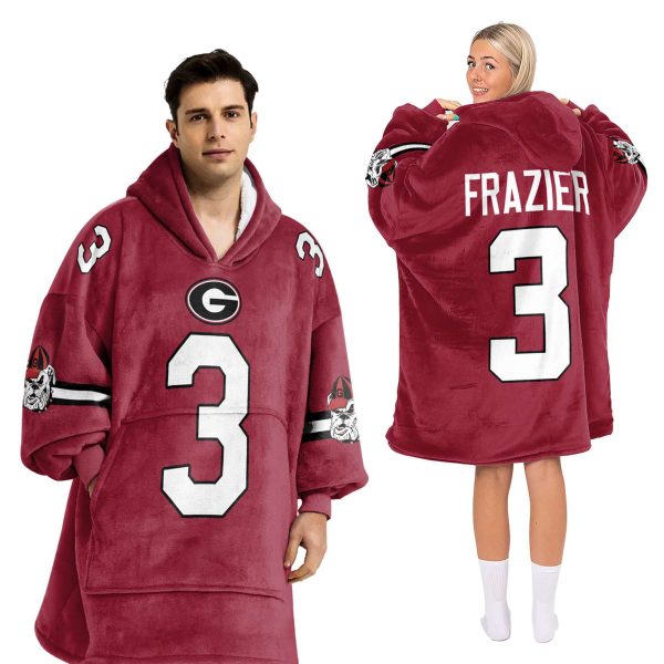 Bulldogs Frazier 3 Football Unisex Blanket Hoodie 2