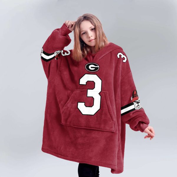 Bulldogs Frazier 3 Football Unisex Blanket Hoodie 5