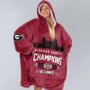 Bulldogs Sugar Bowl Champions 2025 Go Dawgs Football Unisex Blanket Hoodie 3