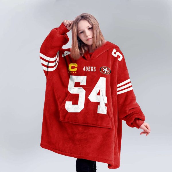 Captain 49ers Warner 54 Football Unisex Blanket Hoodie 5