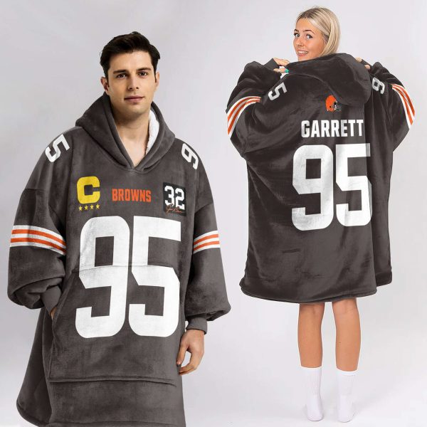 Captain Browns Garrett 95 Football Unisex Blanket Hoodie 2