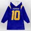 Chargers Herbert 10 Football Blanket Hoodie 1