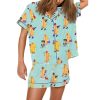 Chicago Map Dog Hot Dog Art Print Pajama Set