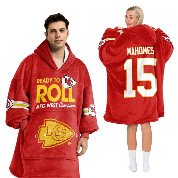 Chief Ready To Roll Mahomes 15 Football Unisex Blanket Hoodie 2