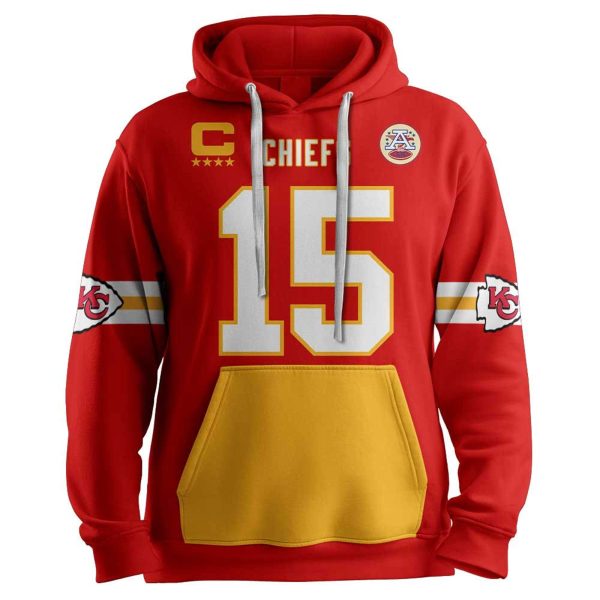 Chiefs Captain Mahomes 15 Football Hoodie 2