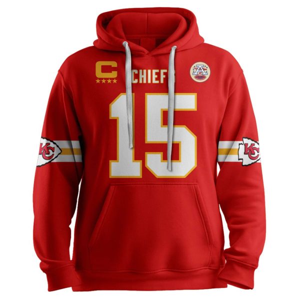 Chiefs Captain Mahomes 15 Football Unisex Hoodie 2