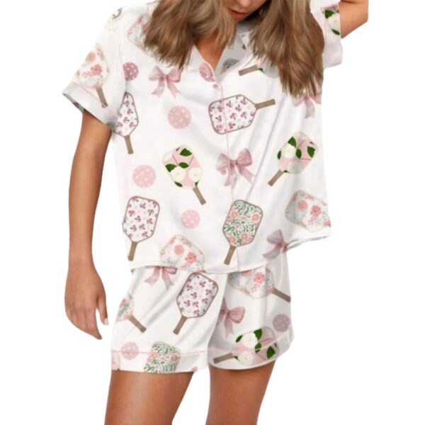 Coquette Pickleball Satin Pajama Set For Women