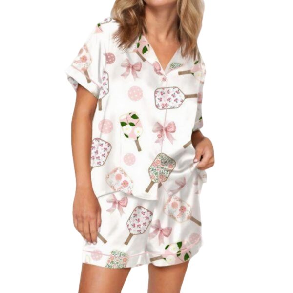 Coquette Pickleball Satin Pajama Set For Women