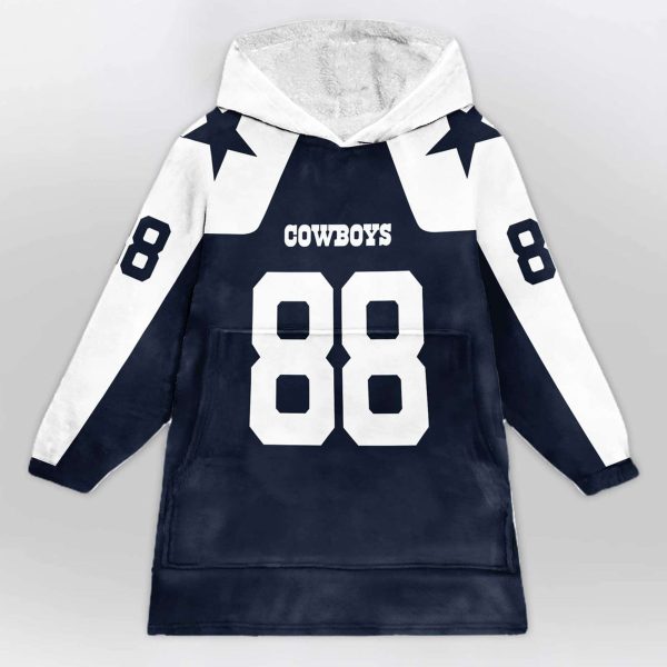 Cowboys 88 Lamb Football Unisex Blanket Hoodie 1