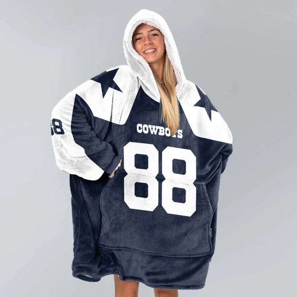 Cowboys 88 Lamb Football Unisex Blanket Hoodie 3