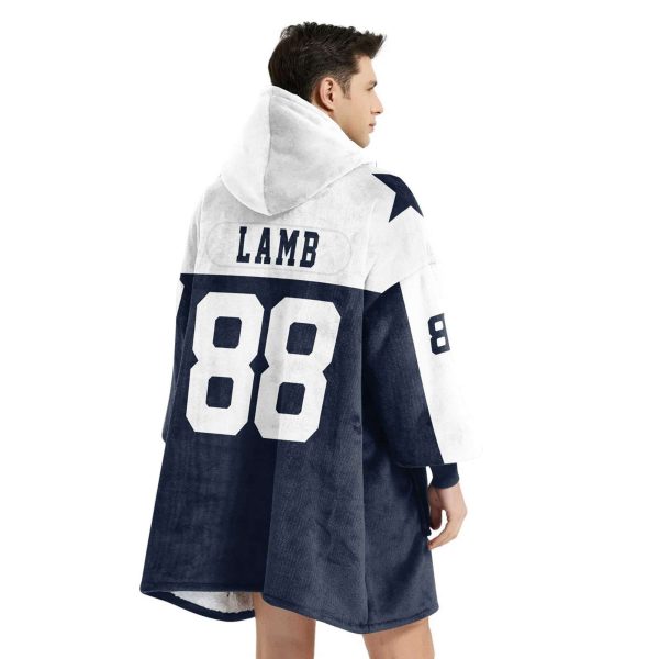 Cowboys 88 Lamb Football Unisex Blanket Hoodie 4