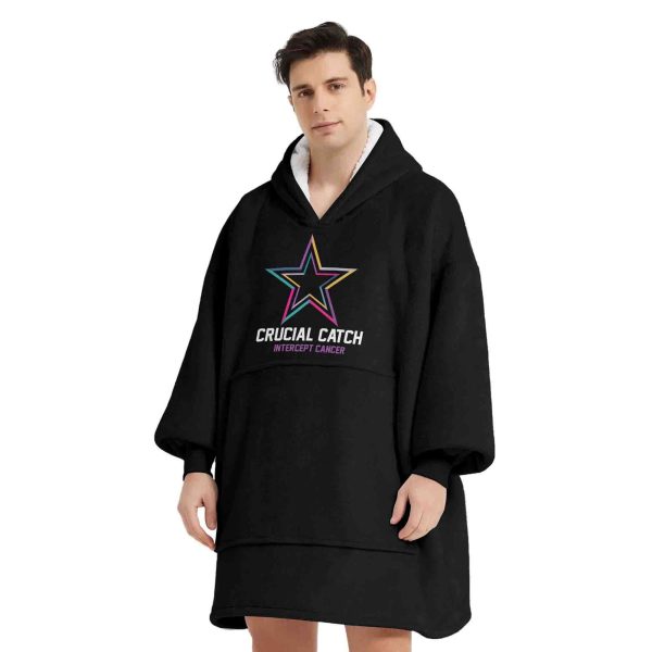 Cowboys Crucial Catch Intercept Cancer Football Unisex Blanket Hoodie 2