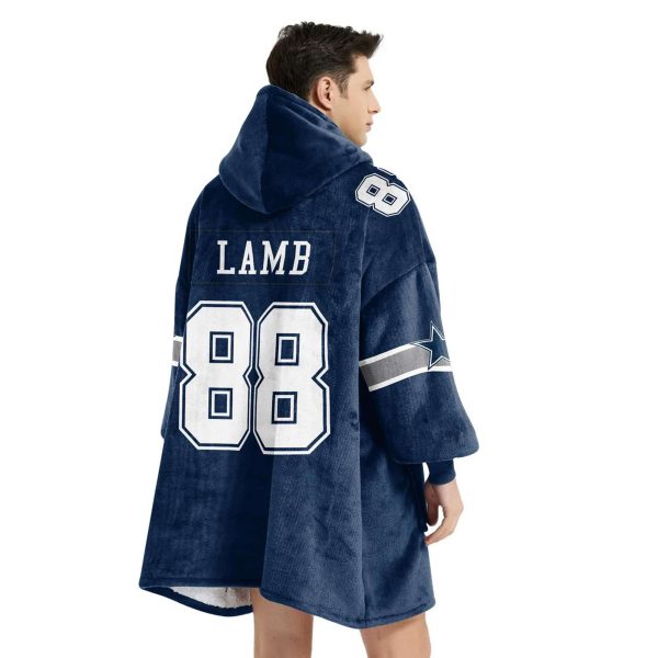 Cowboys Dem Boyz Lamb 88 Football Blanket Hoodie