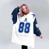 Cowboys Lamb 88 Football Blanket Hoodie 5