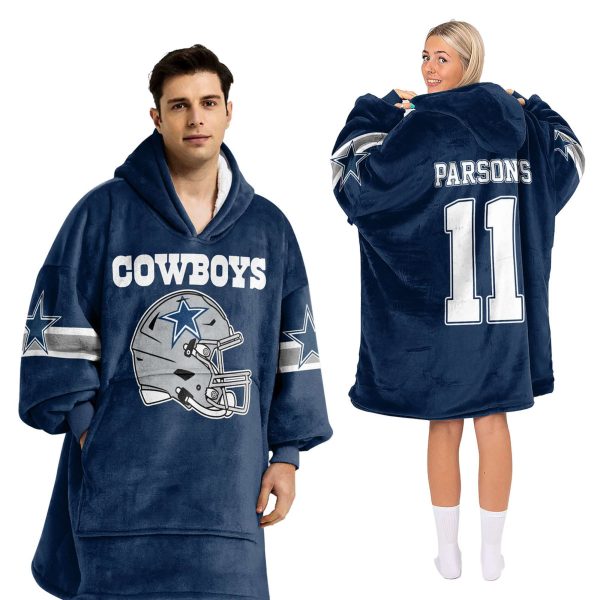 Cowboys Parsons 11 Football Unisex Blanket Hoodie 1